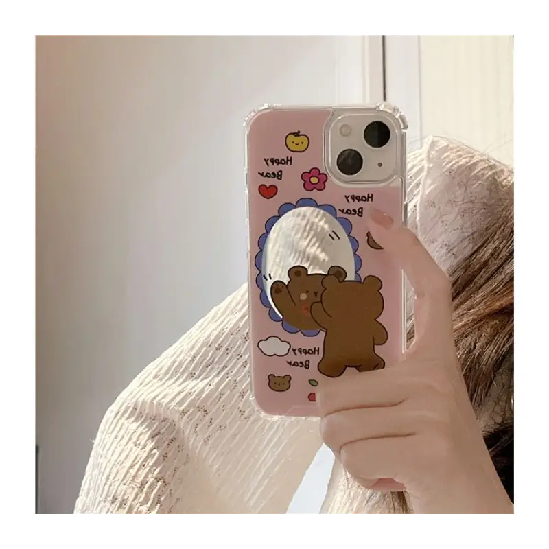 Cartoon Mirrored Chain Phone Case - Iphone 7 / 7 Plus / 8 / 