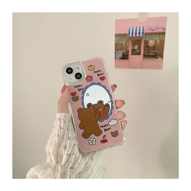 Cartoon Mirrored Chain Phone Case - Iphone 7 / 7 Plus / 8 / 
