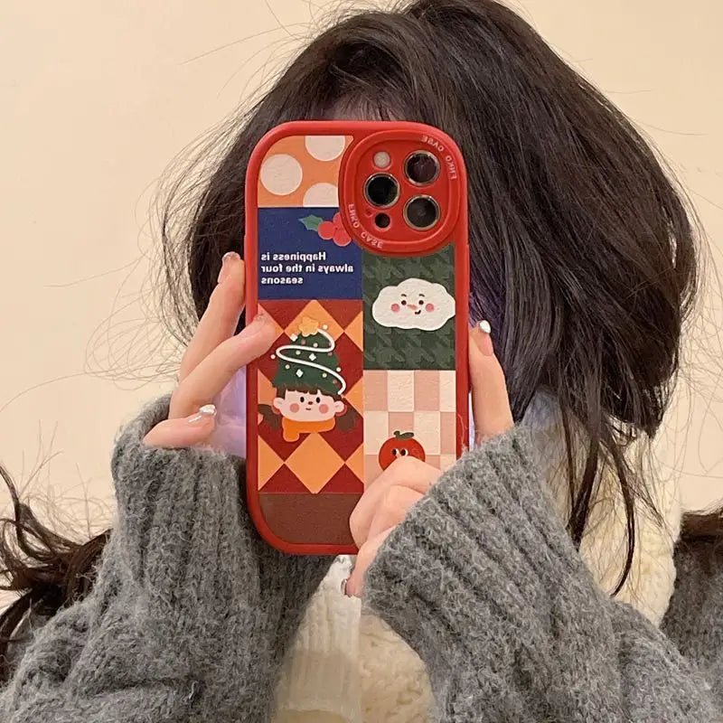 Cartoon Patterned Phone Case - iPhone 7 Plus / 8 Plus / X / XR / XS / XS Max / 11 / 11 Pro / 11 Pro Max / 12 / 12 Pro / 12 Pro Max / 13 / 13 Pro / 13 Pro Max-3