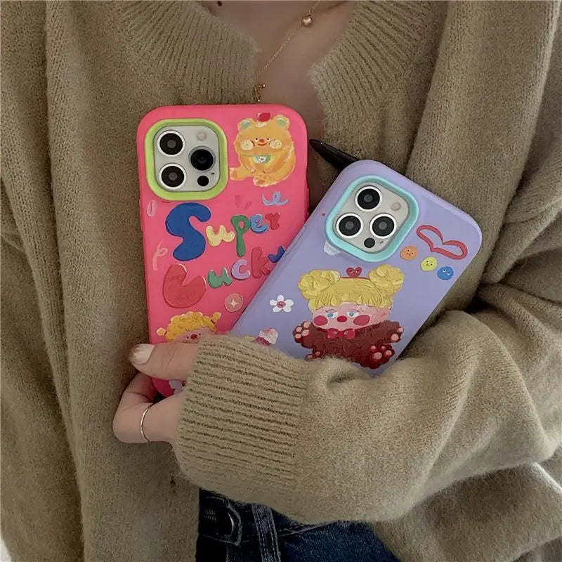Cartoon Phone Case - iPhone 13 Pro Max / 13 Pro / 13 / 13 mini / 12 Pro Max / 12 Pro / 12 / 12 mini / 11 Pro Max / 11 Pro / 11 / SE / XS Max / XS / XR / X / SE 2 / 8 / 8 Plus / 7 / 7 Plus-5