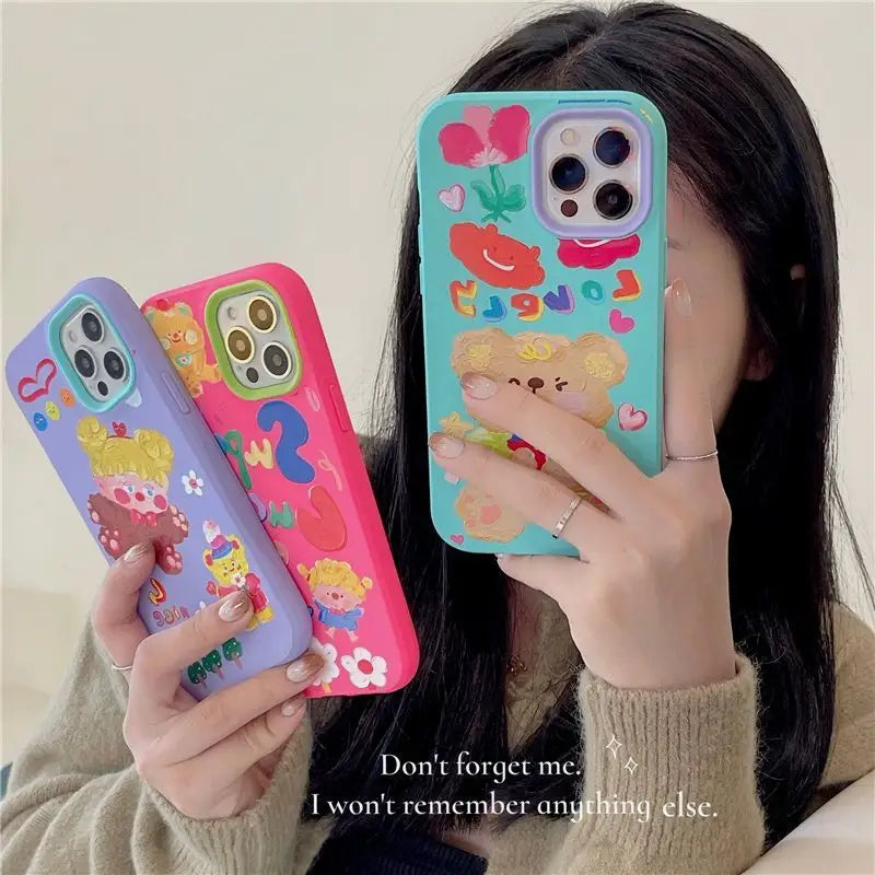 Cartoon Phone Case - iPhone 13 Pro Max / 13 Pro / 13 / 13 mini / 12 Pro Max / 12 Pro / 12 / 12 mini / 11 Pro Max / 11 Pro / 11 / SE / XS Max / XS / XR / X / SE 2 / 8 / 8 Plus / 7 / 7 Plus-4