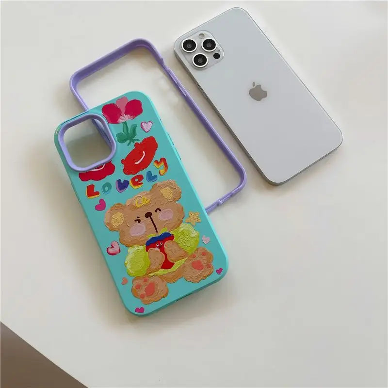 Cartoon Phone Case - iPhone 13 Pro Max / 13 Pro / 13 / 13 mini / 12 Pro Max / 12 Pro / 12 / 12 mini / 11 Pro Max / 11 Pro / 11 / SE / XS Max / XS / XR / X / SE 2 / 8 / 8 Plus / 7 / 7 Plus-9
