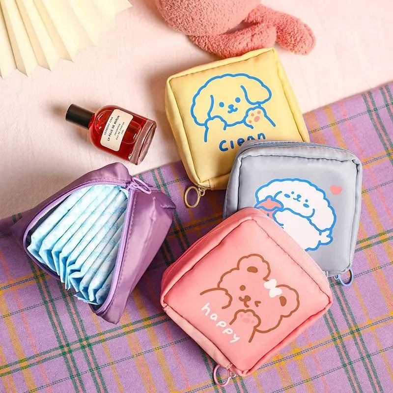 Cartoon Print Sanitary Pouch Cg262 - Pouches