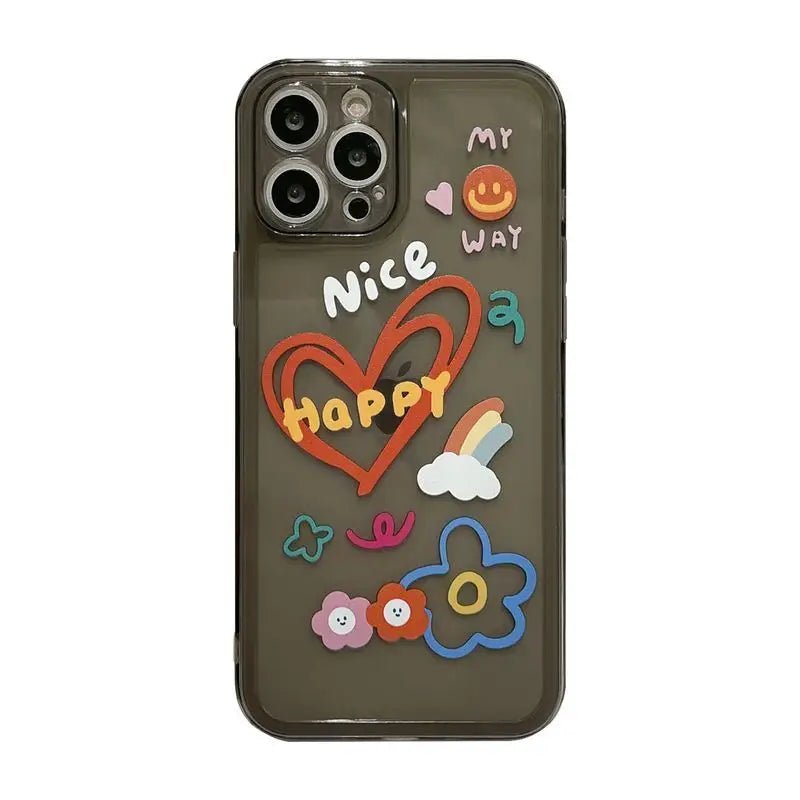 Cartoon Print Transparent Phone Case - iPhone 12 Pro Max / 12 Pro / 12 / 12 mini / 11 Pro Max / 11 Pro / 11 / SE / XS Max / XS / XR / X / SE 2 / 8 / 8 Plus / 7 / 7 Plus-4