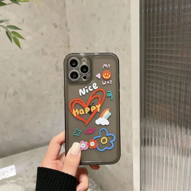 Cartoon Print Transparent Phone Case - iPhone 12 Pro Max / 12 Pro / 12 / 12 mini / 11 Pro Max / 11 Pro / 11 / SE / XS Max / XS / XR / X / SE 2 / 8 / 8 Plus / 7 / 7 Plus-10