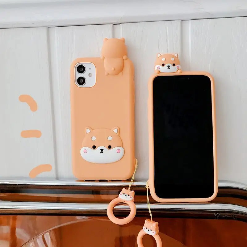 Cartoon Silicone Phone Case- 7 / 7 Plus / 8 / 8 Plus / X/ XR