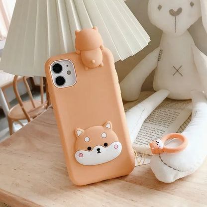 Cartoon Silicone Phone Case- 7 / 7 Plus / 8 / 8 Plus / X/ XR