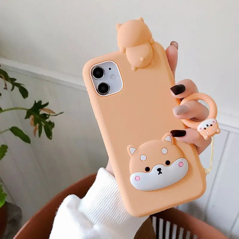 Cartoon Silicone Phone Case- 7 / 7 Plus / 8 / 8 Plus / X/ XR