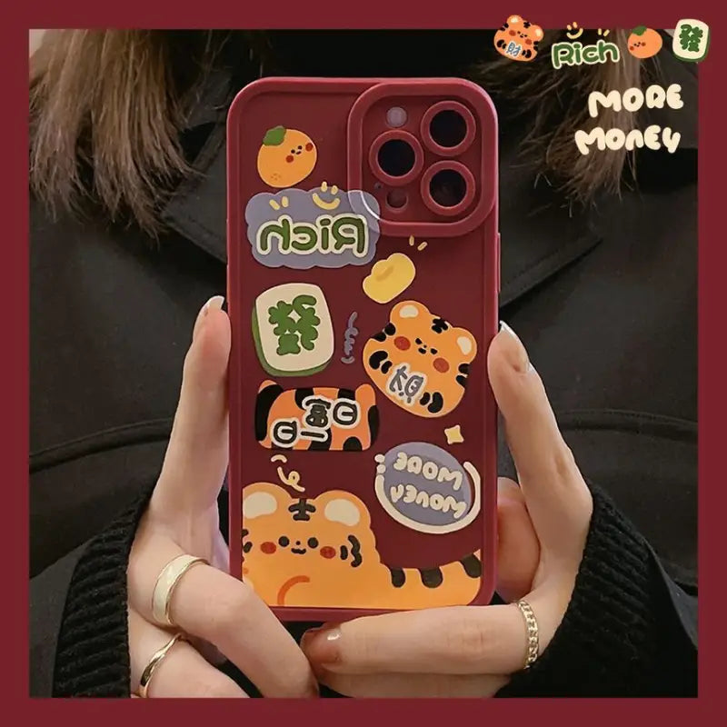 Cartoon Tiger Phone Case - Iphone 7 / 8 / Se, 7 Plus / 8 Plus, X / Xs, Xs Max, Xr, 11, 11 Pro, 11 Pro Max, 12 Mini, 12, 12 Pro, 12 Pro Max, 13mini, 13, 13pro, 13pro Max-6