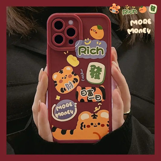 Cartoon Tiger Phone Case - Iphone 7 / 8 / Se, 7 Plus / 8 Plus, X / Xs, Xs Max, Xr, 11, 11 Pro, 11 Pro Max, 12 Mini, 12, 12 Pro, 12 Pro Max, 13mini, 13, 13pro, 13pro Max-2