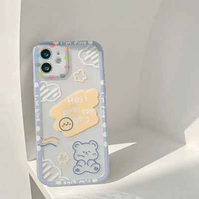 Cartoon Transparent Phone Case - iPhone 13 Pro Max / 13 Pro / 13 / 13 mini / 12 Pro Max / 12 Pro / 12 / 12 mini / 11 Pro Max / 11 Pro / 11 / SE / XS Max / XS / XR / X / SE 2 / 8 / 8 Plus / 7 / 7 Plus / Huawei-9