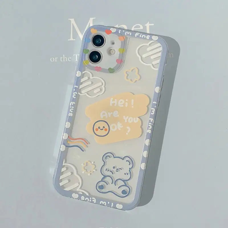 Cartoon Transparent Phone Case - iPhone 13 Pro Max / 13 Pro / 13 / 13 mini / 12 Pro Max / 12 Pro / 12 / 12 mini / 11 Pro Max / 11 Pro / 11 / SE / XS Max / XS / XR / X / SE 2 / 8 / 8 Plus / 7 / 7 Plus / Huawei-33
