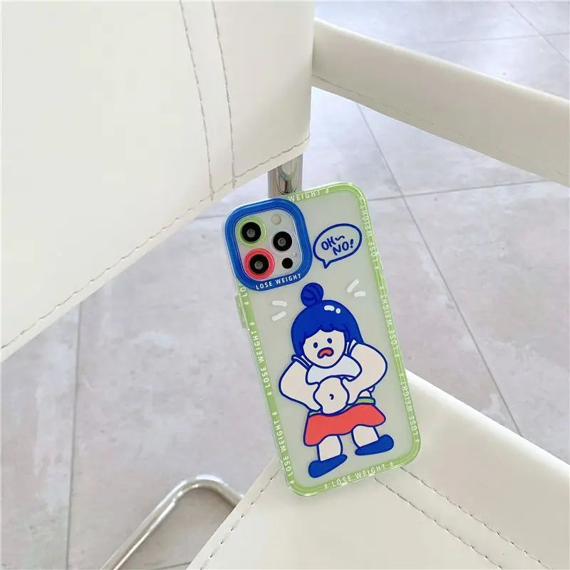 Cartoon Transparent Phone Case - iPhone 13 Pro Max / 13 Pro / 13 / 13 mini / 12 Pro Max / 12 Pro / 12 / 12 mini / 11 Pro Max / 11 Pro / 11 / SE / XS Max / XS / XR / X / SE 2 / 8 / 8 Plus / 7 / 7 Plus-3