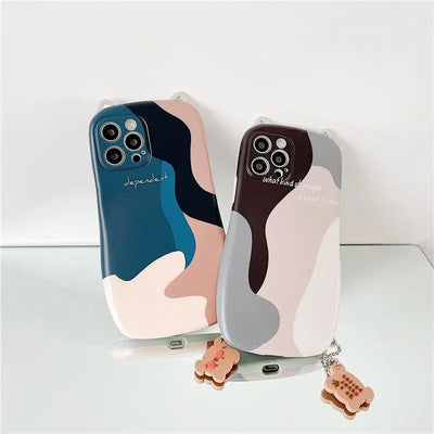Cat Ear Color Block Phone Case - iPhone 13 Pro Max / 13 Pro / 13 / 12 Pro Max / 12 Pro / 12 / 11 Pro Max / 11 Pro / 11 / XS Max / XR / XS / X / 8 Plus / 7 Plus / Huawei-38