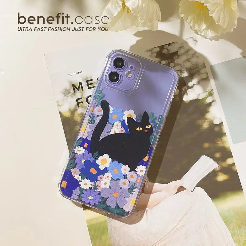 Cat Flower Phone Case - Iphone 13 Pro Max / 13 Pro / 13 / 13