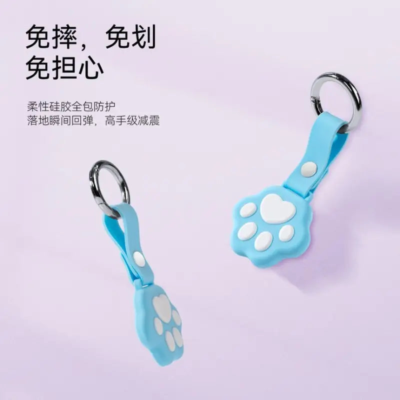 Cat Paw Silicone AirTag Holder Keyring-2