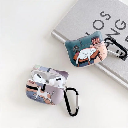 Cat Print AirPods Earphone Case Skin - Mobile Cases & 