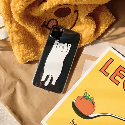 Cat Print Transparent Phone Case - iPhone 12 Pro Max / 12 Pro / 12 / 12 mini / 11 Pro Max / 11 Pro / 11 / SE / XS Max / XS / XR / X / SE 2 / 8 / 8 Plus / 7 / 7 Plus-1