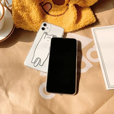 Cat Print Transparent Phone Case - iPhone 12 Pro Max / 12 Pro / 12 / 12 mini / 11 Pro Max / 11 Pro / 11 / SE / XS Max / XS / XR / X / SE 2 / 8 / 8 Plus / 7 / 7 Plus-11