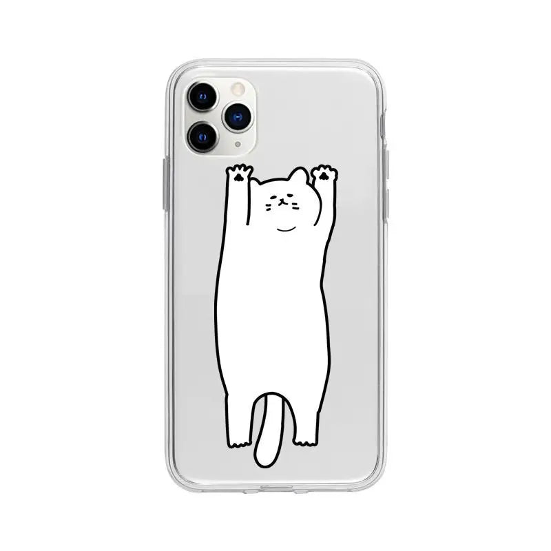 Cat Print Transparent Phone Case - iPhone 12 Pro Max / 12 Pro / 12 / 12 mini / 11 Pro Max / 11 Pro / 11 / SE / XS Max / XS / XR / X / SE 2 / 8 / 8 Plus / 7 / 7 Plus-4