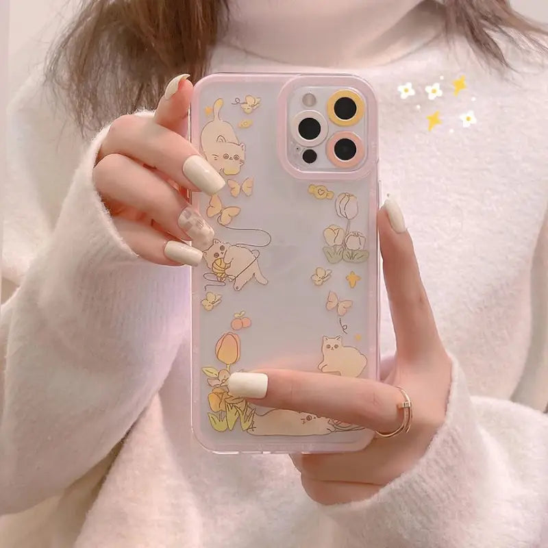 Cat Transparent Phone Case - iPhone 13 Pro Max / 13 Pro / 13 / 13 mini / 12 Pro Max / 12 Pro / 12 / 12 mini / 11 Pro Max / 11 Pro / 11 / SE / XS Max / XS / XR / X / SE 2 / 8 / 8 Plus / 7 / 7 Plus-5