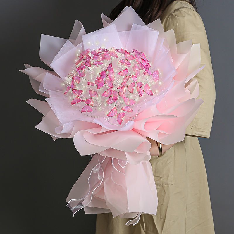DIY Butterfly Wish you the best Flower Led Bouquet MK18440 Wonderland Case