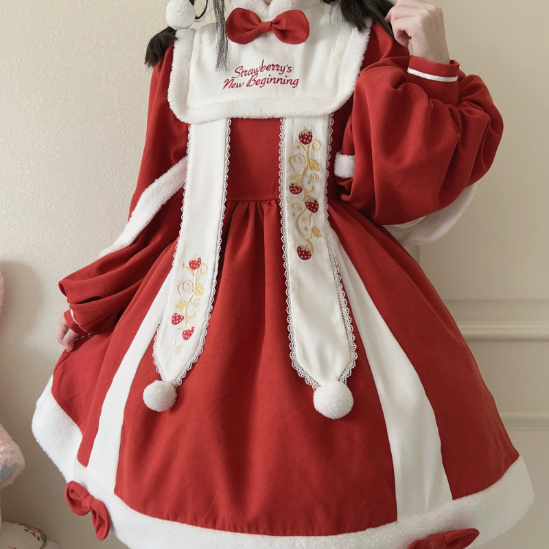 New Year's Red Lolita Dress MK Kawaii Store