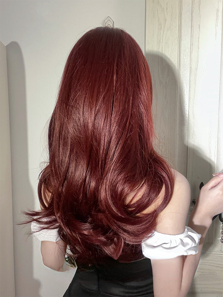 Casual Series Dark Cherry Red Wig ON959 MK19235 Wonderland Case