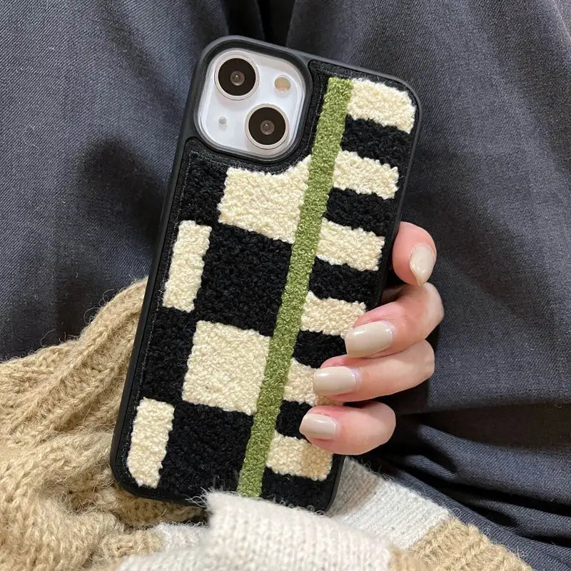 Checker Chenille Phone Case - iPhone 7 Plus / 8 Plus / X / XR / XS / XS Max / 11 / 11 Pro / 11 Pro Max / 12 / 12 Pro / 12 Pro Max / 13 / 13 Pro / 13 Pro Max-8