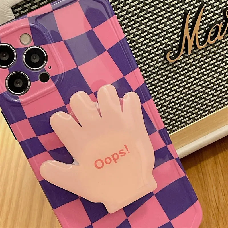Checkerboard With Hand Holder iPhone Case BP287 - iphone 