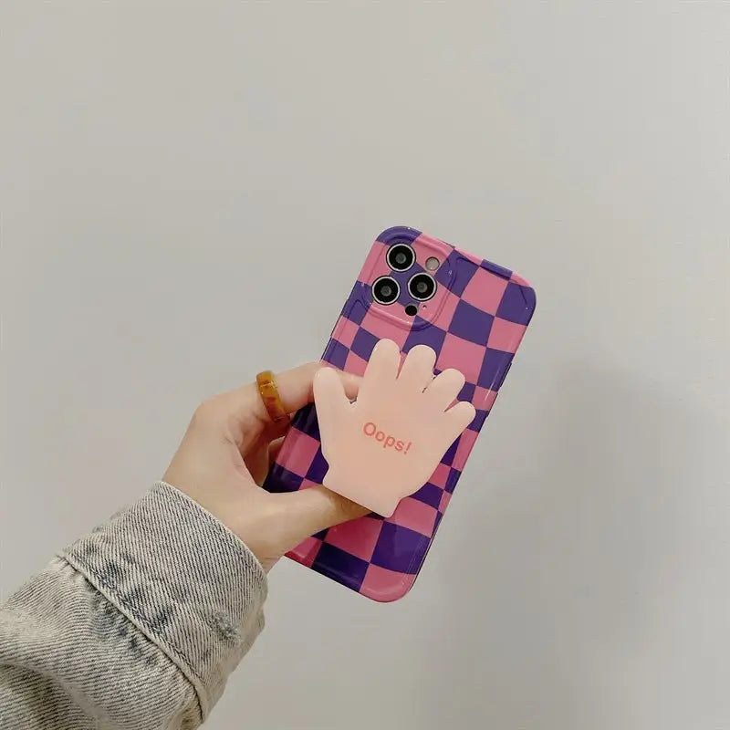 Checkerboard With Hand Holder iPhone Case BP287 - iphone 