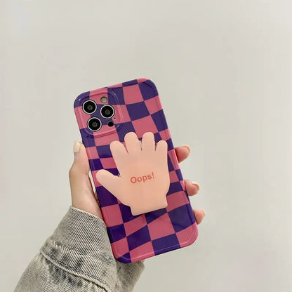 Checkerboard With Hand Holder iPhone Case BP287 - iphone 
