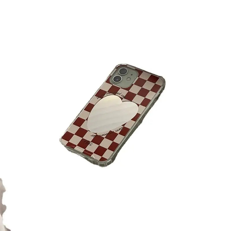 Checkerboard With Heart Mirror iPhone Case BP285 - iphone 