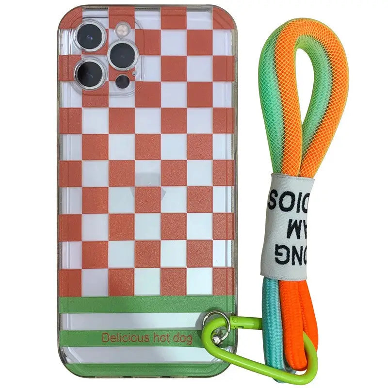 Checkered Printing With Chain iPhone Case BP333 - iphone 