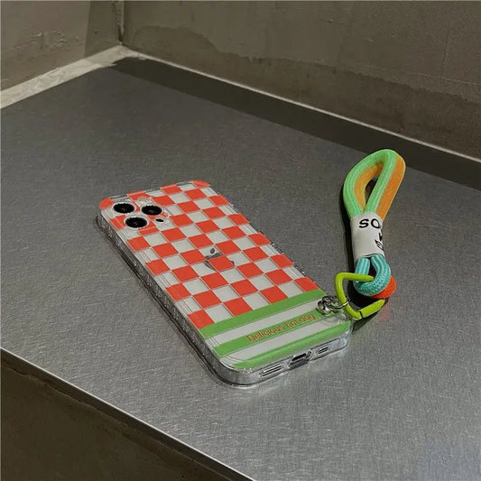 Checkered Printing With Chain iPhone Case BP333 - iphone 