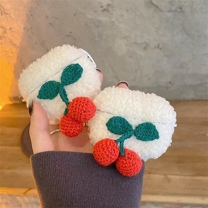 Chenille Knit Cherry AirPods Earphone Case Skin-3