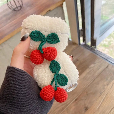 Chenille Knit Cherry AirPods Earphone Case Skin-2