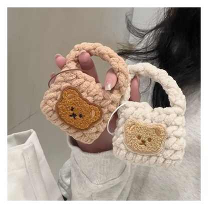 Chenille Knit Tote Bag Airpods Case Protection Cover Fz148 -