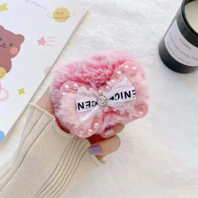 Chenille Pearl Bow Airpods Earphone Case Skin-3