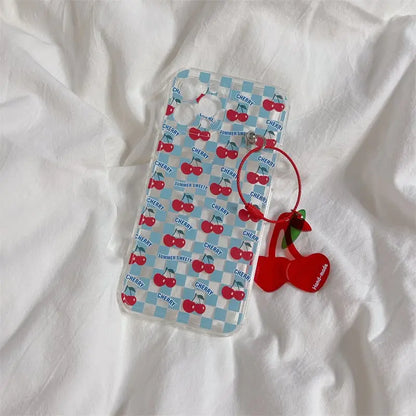Cherries Printing Grid iPhone Case BP302 - iphone case