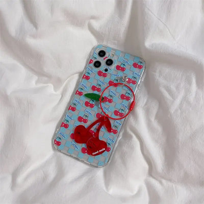 Cherries Printing Grid iPhone Case BP302 - iphone case