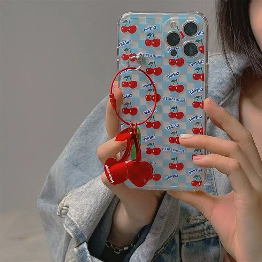 Cherries Printing Grid iPhone Case BP302 - iphone case