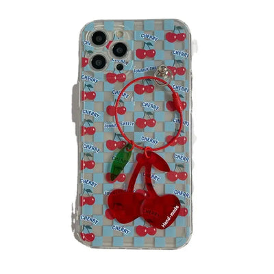 Cherries Printing Grid iPhone Case BP302 - iphone case