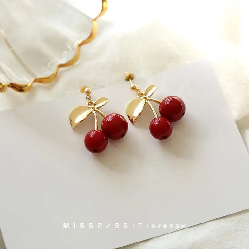 Cherry Earrings / Clip-On Earrings - Fancy Earrings