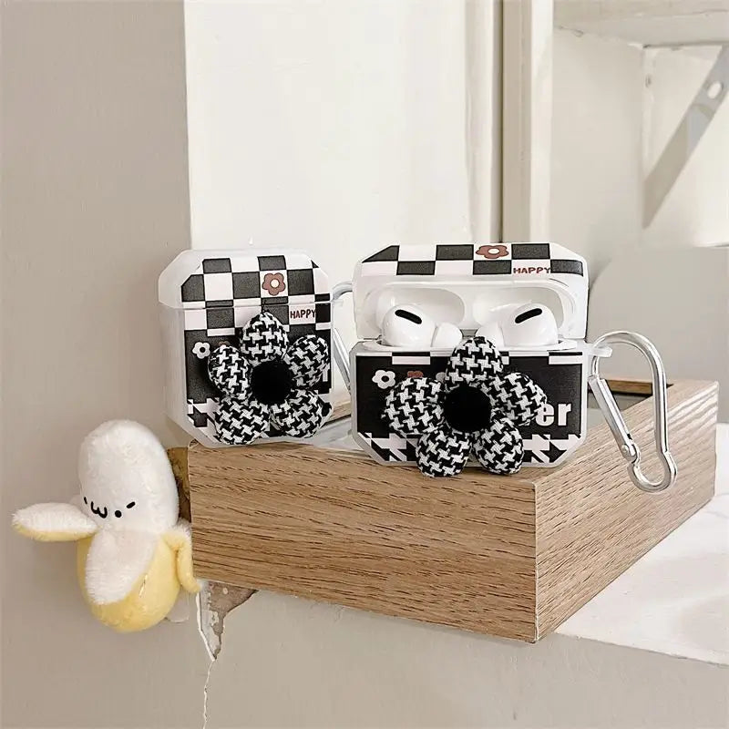 Chessboard  Flower AirPods Earphone Case Skin-2