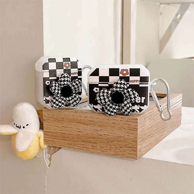 Chessboard  Flower AirPods Earphone Case Skin-1