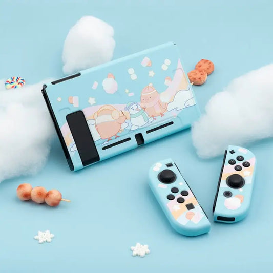 Chicken & Snowman Print Nintendo Switch Protective Case-1