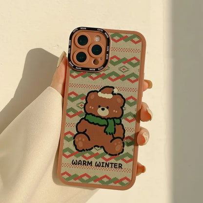 Christmas Bear Phone Case - iPhone 13 Pro Max / 13 Pro / 13 / 13 mini / 12 Pro Max / 12 Pro / 12 / 12 mini / 11 Pro Max / 11 Pro / 11 / SE / XS Max / XS / XR / X / SE 2 / 8 / 8 Plus / 7 / 7 Plus-8