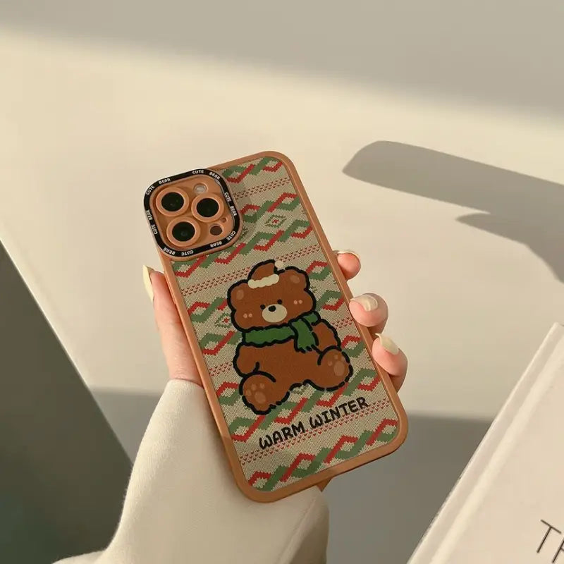 Christmas Bear Phone Case - iPhone 13 Pro Max / 13 Pro / 13 / 13 mini / 12 Pro Max / 12 Pro / 12 / 12 mini / 11 Pro Max / 11 Pro / 11 / SE / XS Max / XS / XR / X / SE 2 / 8 / 8 Plus / 7 / 7 Plus-15