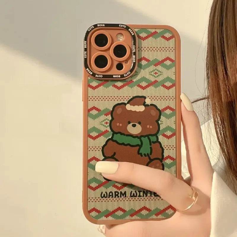 Christmas Bear Phone Case - iPhone 13 Pro Max / 13 Pro / 13 / 13 mini / 12 Pro Max / 12 Pro / 12 / 12 mini / 11 Pro Max / 11 Pro / 11 / SE / XS Max / XS / XR / X / SE 2 / 8 / 8 Plus / 7 / 7 Plus-9